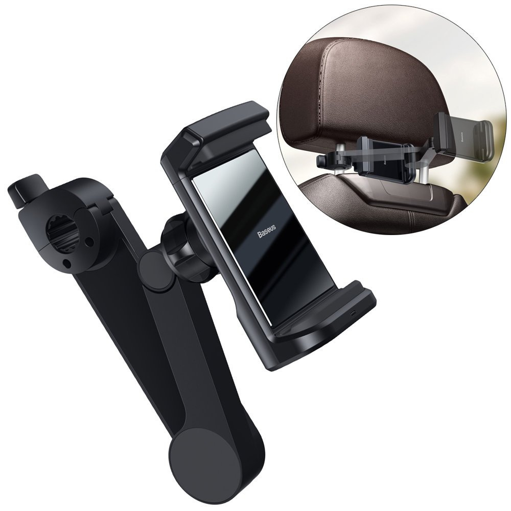 Baseus car headrest phone holder with built-in 15 W Qi wireless charger  black (WXHZ-01) - B2B wholesaler.hurtel.com