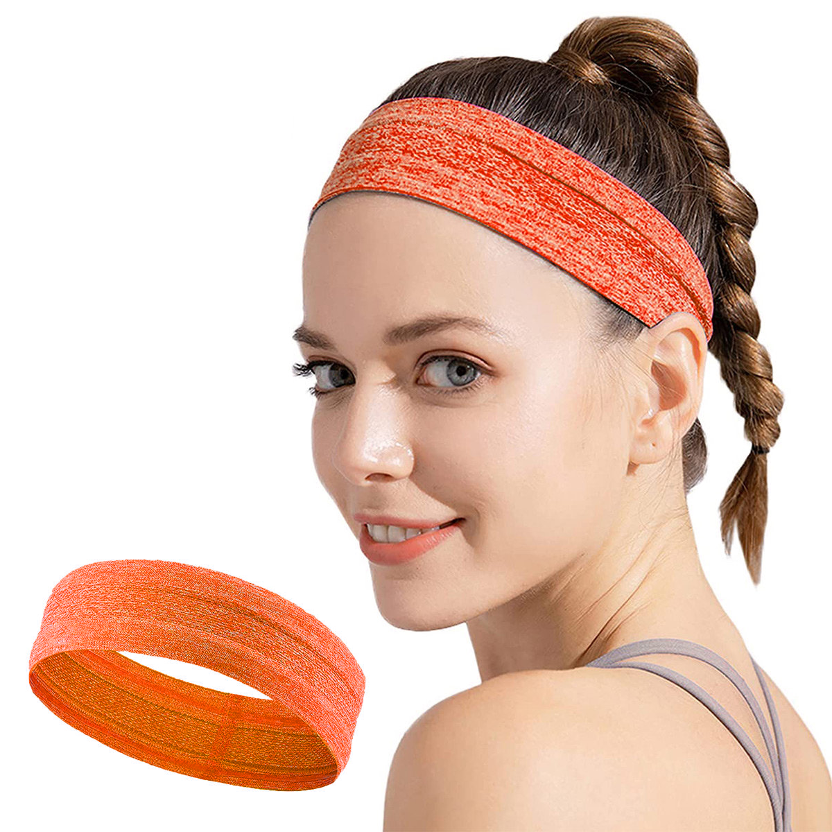 Bandeau en tissu élastique pour la course à pied fitness orange - grossiste  d'accessoires GSM Hurtel