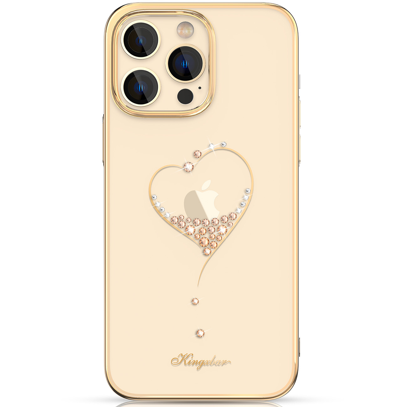 Kingxbar Wish Series Hülle für iPhone 14 Pro Max, verziert mit goldenen  Kristallen 