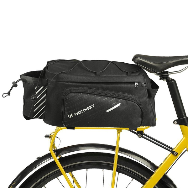 Wozinsky Fahrradträgertasche mit 9l Schultergurt (inkl. Regenschutz) schwarz (WBB22BK)